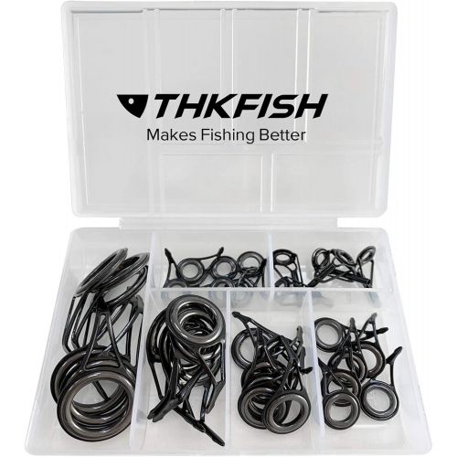  THKFISH Rod Repair Kit Rod Tip Repair Kit Ceramics Tips Stainless Steel Carbon Spinning Rod Guides Fishing Rod Repair Kit 35pcs / 75pcs / 40pcs