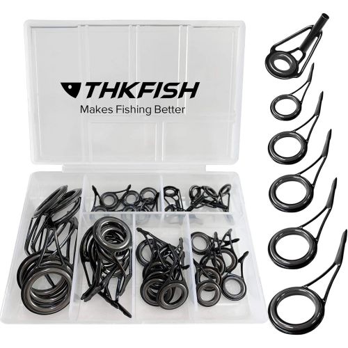  THKFISH Rod Repair Kit Rod Tip Repair Kit Ceramics Tips Stainless Steel Carbon Spinning Rod Guides Fishing Rod Repair Kit 35pcs / 75pcs / 40pcs