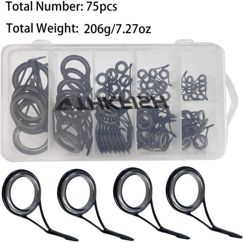  THKFISH Rod Repair Kit Rod Tip Repair Kit Ceramics Tips Stainless Steel Carbon Spinning Rod Guides Fishing Rod Repair Kit 35pcs / 75pcs / 40pcs