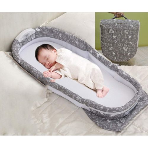  Thole Multifunctional Baby Changing Bags Travel Bassinet Bed Portable Foldable Bag Tote Bag Nappy Changing Bag Baby Crib Music Suitable for 0-7 Months