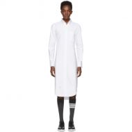 Thom Browne White Classic Button-Down Point Collar Shirt Dress