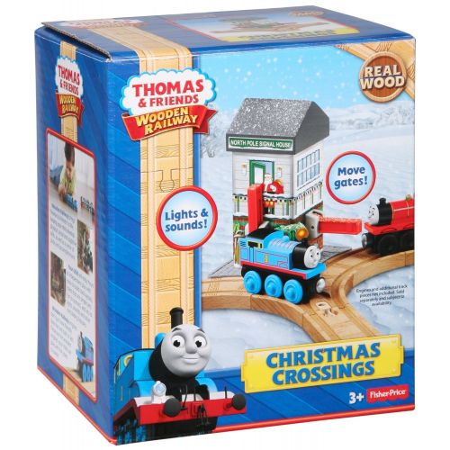  Thomas+%26+Friends Fisher-Price Thomas & Friends Wooden Railway, Christmas Crossings - Battery Operated