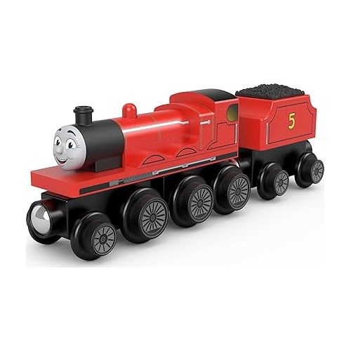  Thomas & Friends Wooden Railway Toy Train James Push-Along Wood Engine & Coal Car for Toddlers & Preschool Kids Ages 2+ Years (Amazon Exclusive)