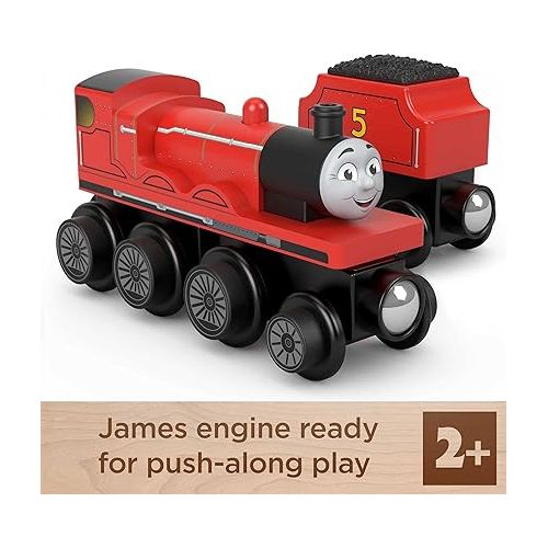  Thomas & Friends Wooden Railway Toy Train James Push-Along Wood Engine & Coal Car for Toddlers & Preschool Kids Ages 2+ Years (Amazon Exclusive)