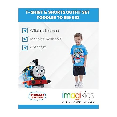  Thomas & Friends Tank Engine Graphic T-Shirt and Shorts Outfit Set Infant to Big Kid