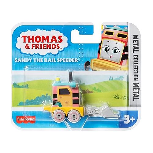  Thomas & Friends Fisher-Price Sandy The Rail Speeder die-cast Push-Along Toy Train Engine for Preschool Kids Ages 3+