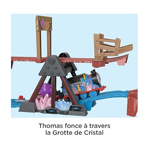  Thomas & Friends Motorized Toy Train Set Crystal Caves Adventure with Thomas, Tipping Bridge & 8 Ft of Track for Kids Ages 3+ Years
