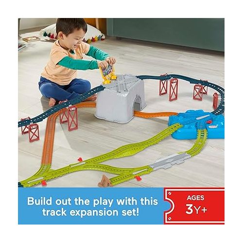  Thomas & Friends Toy Train Tracks Set, Connect & Build Bucket, 34-Piece Expansion Pack for Diecast & Motorized Trains, Age 3+ Years