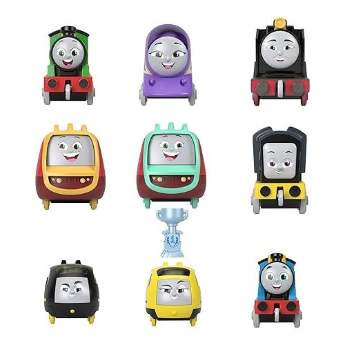  Thomas & Friends Toy Trains Sodor Cup Racers Set of 9 Diecast Push-Along Engines for Preschool Kids Ages 3+ Years