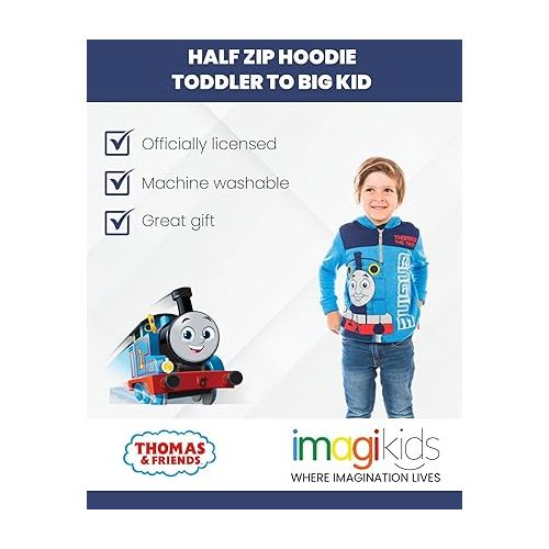  Thomas & Friends Tank Engine Fleece Half Zip Hoodie Toddler to Big Kid