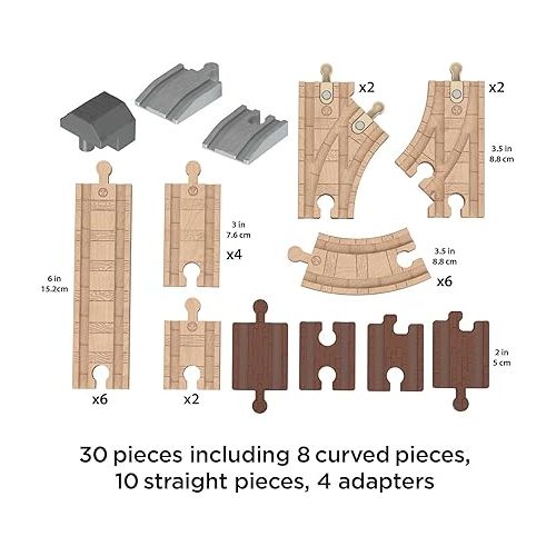  Thomas & Friends Wooden Railway Toy Track Set, Expansion Clackety Track Pack, 22 Wood Pieces for Preschool Kids Ages 3+ Years? (Amazon Exclusive)