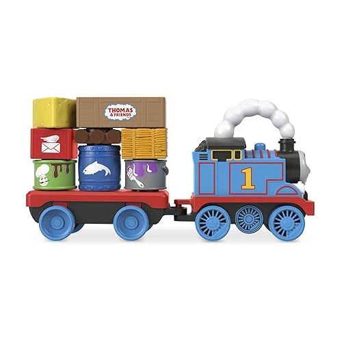  Thomas & Friends Wobble Cargo Stacker Train, Push-Along Engine with Stacking Blocks for Toddlers and Kids Ages 2 Years and up