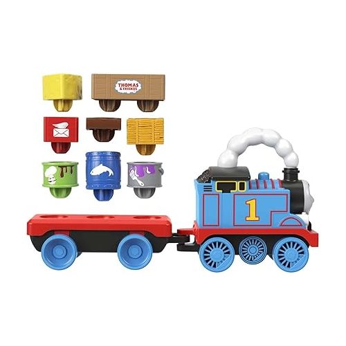  Thomas & Friends Wobble Cargo Stacker Train, Push-Along Engine with Stacking Blocks for Toddlers and Kids Ages 2 Years and up