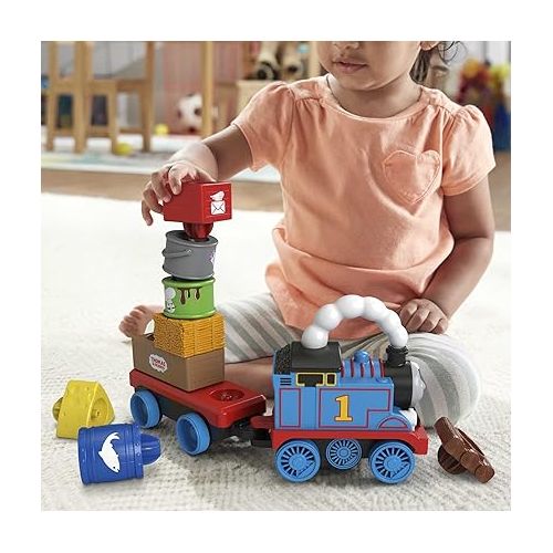  Thomas & Friends Wobble Cargo Stacker Train, Push-Along Engine with Stacking Blocks for Toddlers and Kids Ages 2 Years and up