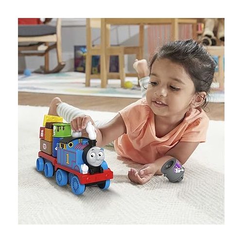  Thomas & Friends Wobble Cargo Stacker Train, Push-Along Engine with Stacking Blocks for Toddlers and Kids Ages 2 Years and up