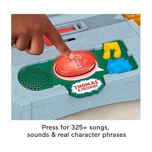  Thomas & Friends Motorized Train Set, Talking Cranky Delivery Set, Talking Crane & Battery Powered Toy Train with Songs & Sounds Medium