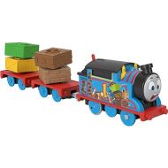 Thomas & Friends Toy Train, Wobble Cargo Thomas Motorized Engine with 2 Cargo Cars for Preschool Railway Play Ages 3+ Years