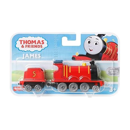  Thomas & Friends Fisher-Price die-cast Push-Along James Toy Train Engine for Preschool Kids Ages 3+