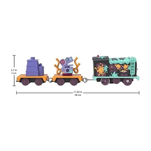  Thomas & Friends Motorized Toy Train, Frosting Diesel Engine with Cargo Car & Robot Piece for Preschool Kids Ages 3+ Years