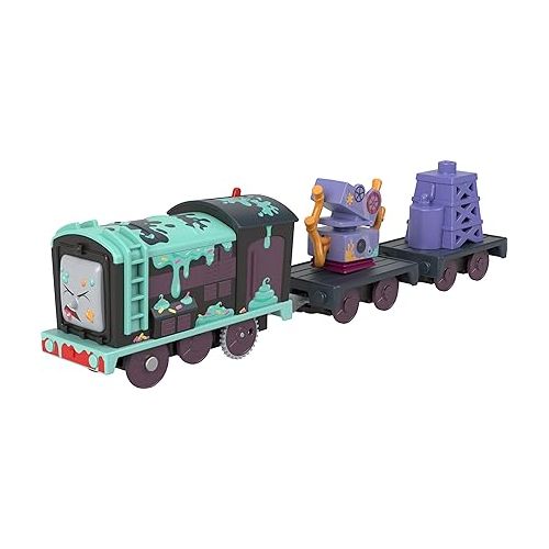  Thomas & Friends Motorized Toy Train, Frosting Diesel Engine with Cargo Car & Robot Piece for Preschool Kids Ages 3+ Years