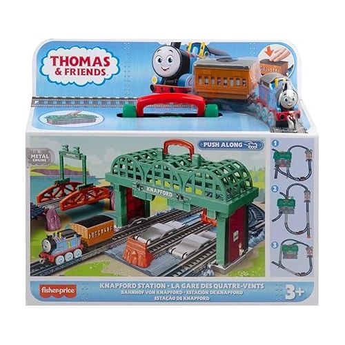  Thomas & Friends Diecast Toy Train & Track Set Knapford Station 2-in-1 Playset & Storage Case for Preschool Kids Ages 3+ Years?