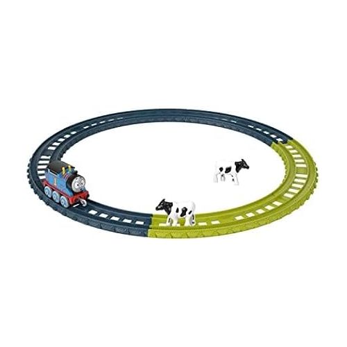  Thomas and Friends Push Along Track Bundle- 5 Pc Set with 2 Thomas Push Along Trains and Tracks, Percy Train, Daniel Tiger Stickers, More | Thomas The Train Track Kit