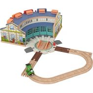 Thomas & Friends Wooden Railway Toy Train Track Tidmouth Sheds Starter Set with Percy Wood Engine for Ages 3+ Years (Amazon Exclusive)