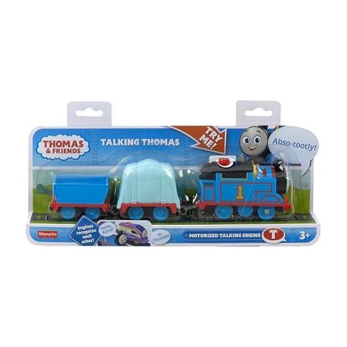  Thomas & Friends Motorized Toy Train Talking Thomas Engine with Sounds & Phrases Plus Cargo for Preschool Kids Ages 3+ Years