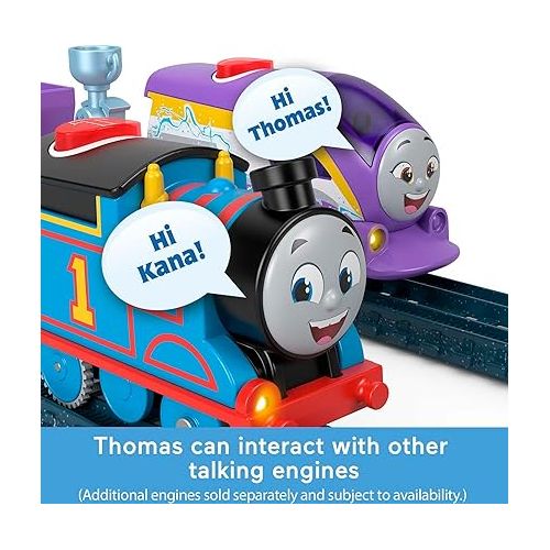  Thomas & Friends Motorized Toy Train Talking Thomas Engine with Sounds & Phrases Plus Cargo for Preschool Kids Ages 3+ Years