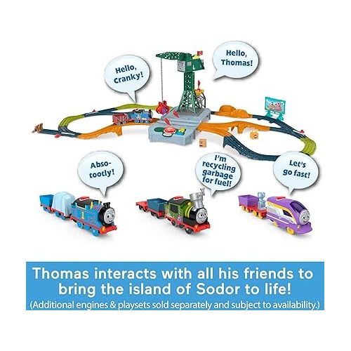  Thomas & Friends Motorized Toy Train Talking Thomas Engine with Sounds & Phrases Plus Cargo for Preschool Kids Ages 3+ Years