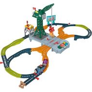 Thomas & Friends Motorized Train Set, Talking Cranky Delivery Set, Talking Crane & Battery Powered Toy Train with Songs & Sounds