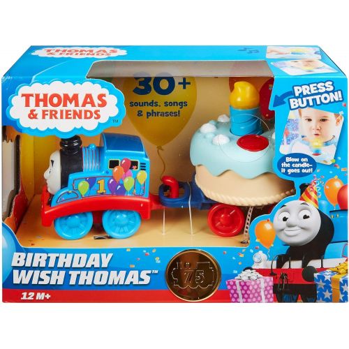  Thomas & Friends Fisher-Price Birthday Wish Thomas, Musical Push-Along Toy Train