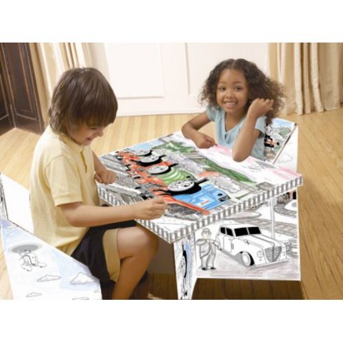  토마스와친구들 기차 장난감Thomas & Friends Color Me Colorable Drawing Table and Chairs Set (Thomas The Train)