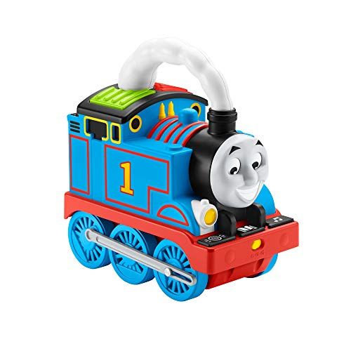  토마스와친구들 기차 장난감Fisher-Price Thomas & Friends Storytime Thomas - UK English Edition, Interactive Push-Along Train with Lights, Music and Stories for Preschool Kids