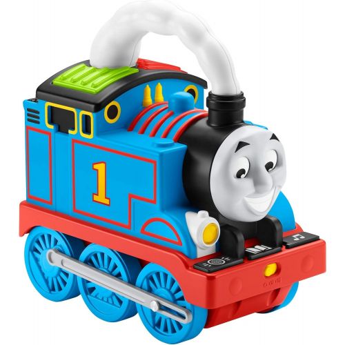  토마스와친구들 기차 장난감Fisher-Price Thomas & Friends Storytime Thomas - UK English Edition, Interactive Push-Along Train with Lights, Music and Stories for Preschool Kids