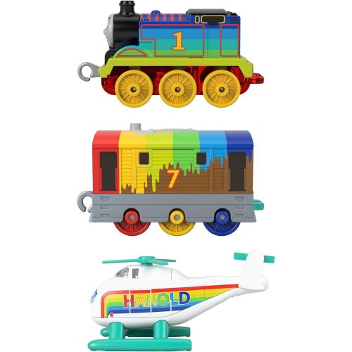  토마스와친구들 기차 장난감Thomas & Friends Thomas, Toby & Harold Set ? Push-Along Rainbow Train Engines and Helicopter Vehicle for Preschool Kids Ages 3 Years and Up