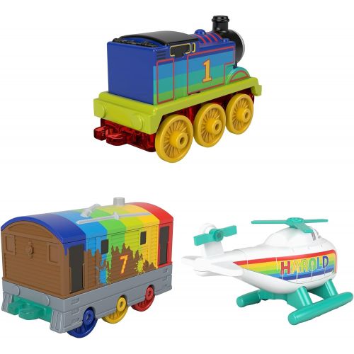  토마스와친구들 기차 장난감Thomas & Friends Thomas, Toby & Harold Set ? Push-Along Rainbow Train Engines and Helicopter Vehicle for Preschool Kids Ages 3 Years and Up