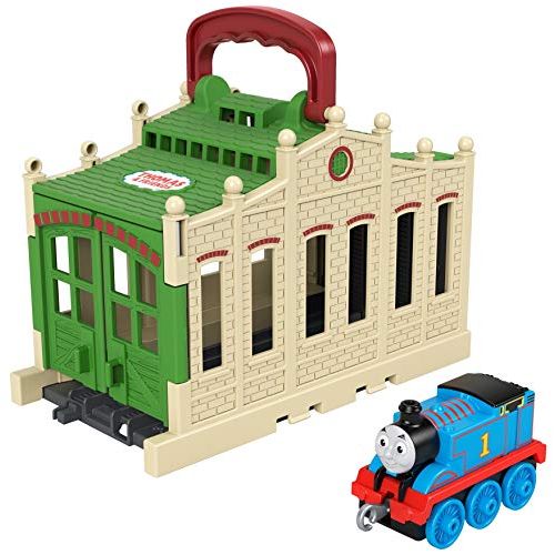  토마스와친구들 기차 장난감Thomas & Friends Connect & Go Thomas Shed, Push-Along Train Engine with take-Along Storage shed for Preschool Kids Ages 3 Years and up