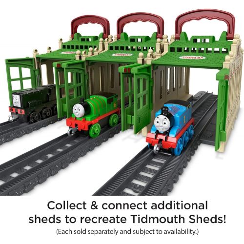  토마스와친구들 기차 장난감Thomas & Friends Connect & Go Thomas Shed, Push-Along Train Engine with take-Along Storage shed for Preschool Kids Ages 3 Years and up
