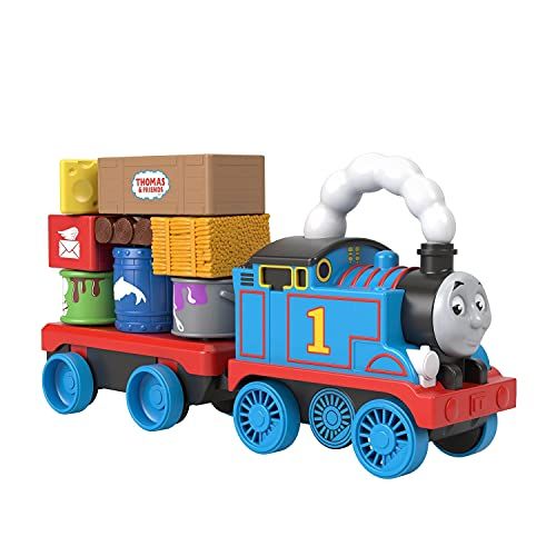  토마스와친구들 기차 장난감Thomas & Friends Wobble Cargo Stacker Train, Push-Along Engine with Stacking Blocks for Toddlers and Kids Ages 2 Years and up