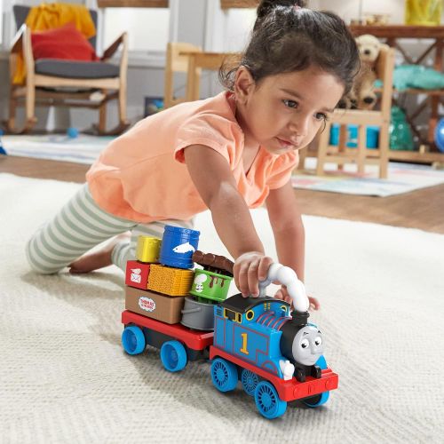  토마스와친구들 기차 장난감Thomas & Friends Wobble Cargo Stacker Train, Push-Along Engine with Stacking Blocks for Toddlers and Kids Ages 2 Years and up