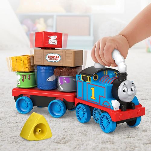  토마스와친구들 기차 장난감Thomas & Friends Wobble Cargo Stacker Train, Push-Along Engine with Stacking Blocks for Toddlers and Kids Ages 2 Years and up