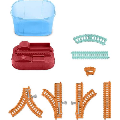  토마스와친구들 기차 장난감Thomas & Friends TrackMaster Builder Bucket, Storage Container With 25 Train Track and Play Pieces for Preschool Kids