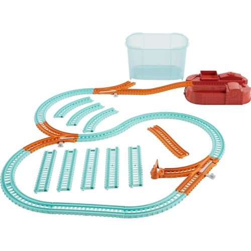  토마스와친구들 기차 장난감Thomas & Friends TrackMaster Builder Bucket, Storage Container With 25 Train Track and Play Pieces for Preschool Kids