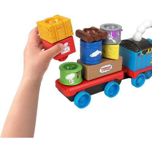  Thomas & Friends Wobble Cargo Stacker Train, Push-Along Engine with Stacking Blocks for Toddlers and Kids Ages 2 Years and up