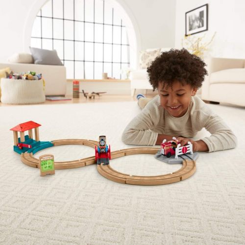  [아마존베스트]Thomas & Friends Fisher-Price Wood, Racing-8 Set