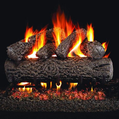  Thomas Lighting Peterson Real Fyre 18-inch Post Oak Log Set With Vented Natural Gas G45 Burner - Match Light