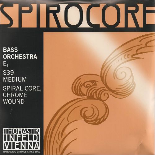  Thomastik-Infeld Spirocore 3/4 Upright Double Bass E String - Medium Gauge - Chromesteel Wound Flexible Spiral Steel Core