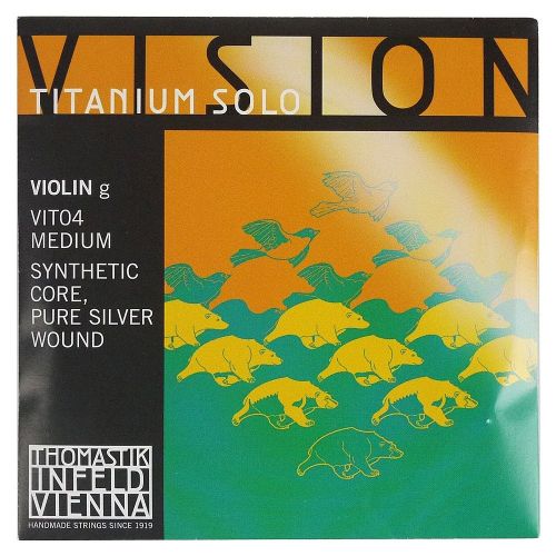  VH Workshop-Thomastik Infeld Vision Titanium Solo(VIT100) Violin Strings Full Set ,Medium Gauge, Ball-End,Made in Austria