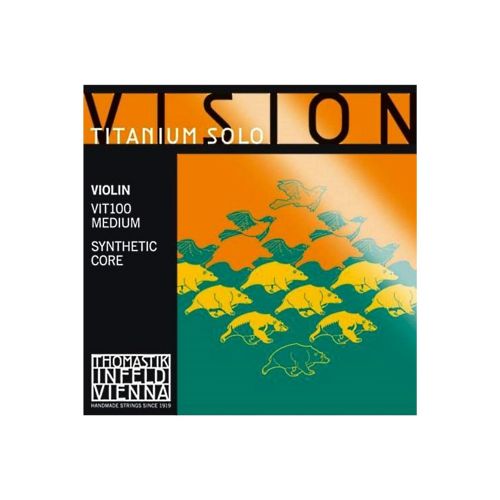  Thomastik Vision Titanium Solo Violin Strings Set, Titanium 4/4 Size